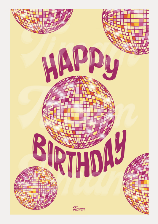 🪩Carte anniversaire Happy birthday🪩